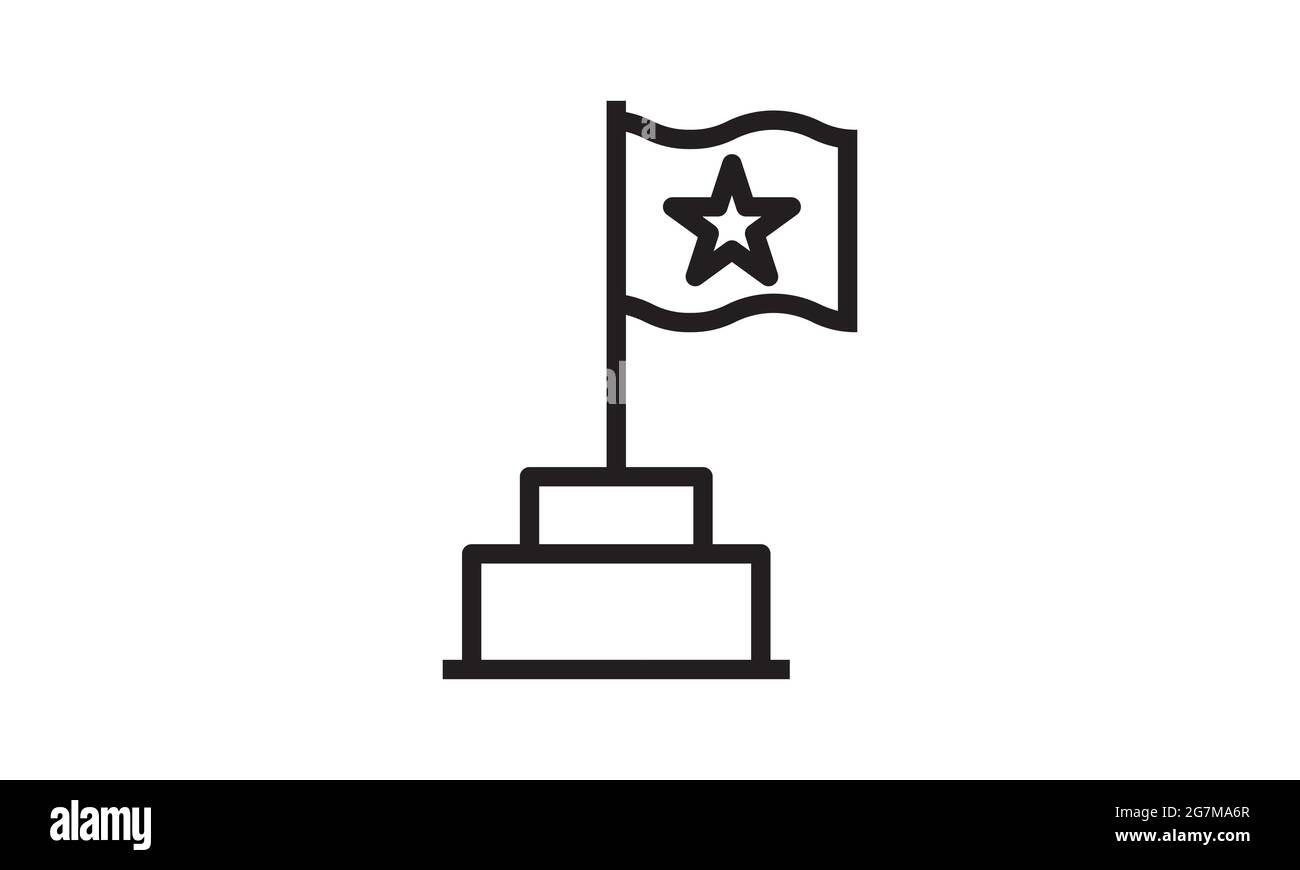 Contour drapeau politique icône noir isolé image vectorielle simple Illustration de Vecteur