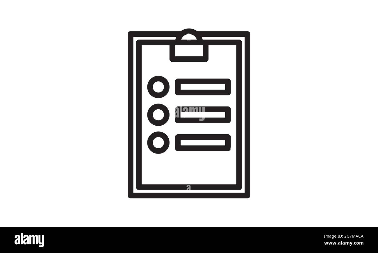 Icône de ligne de liste de vérification symbole du presse-papiers image vectorielle Illustration de Vecteur