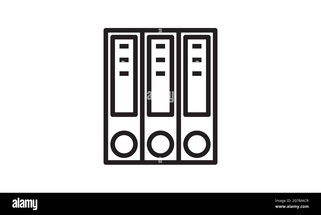Image vectorielle d'icône de ligne de dossier de fichier Illustration de Vecteur
