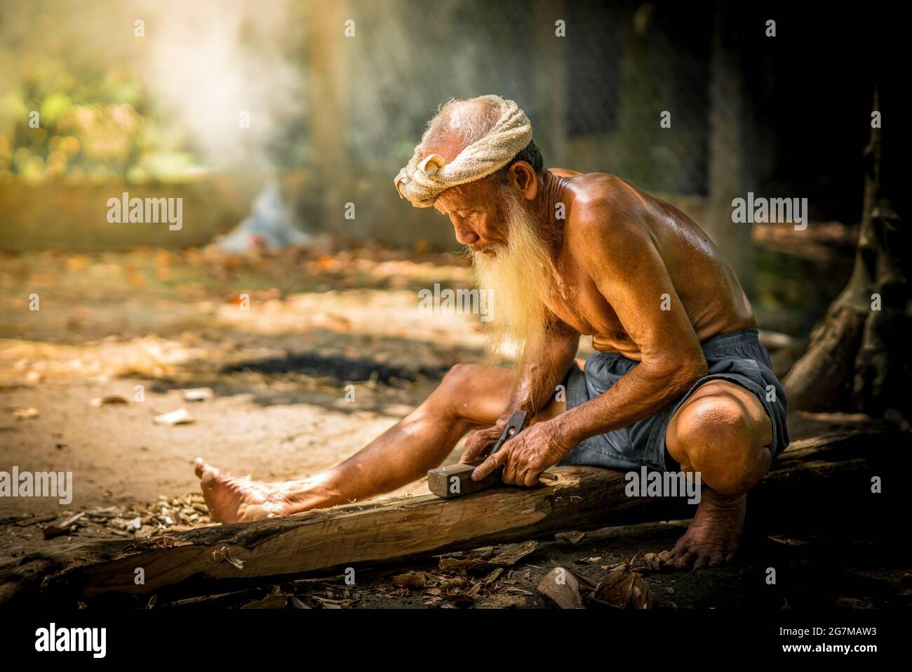 La menage du filet de pêche Banque D'Images