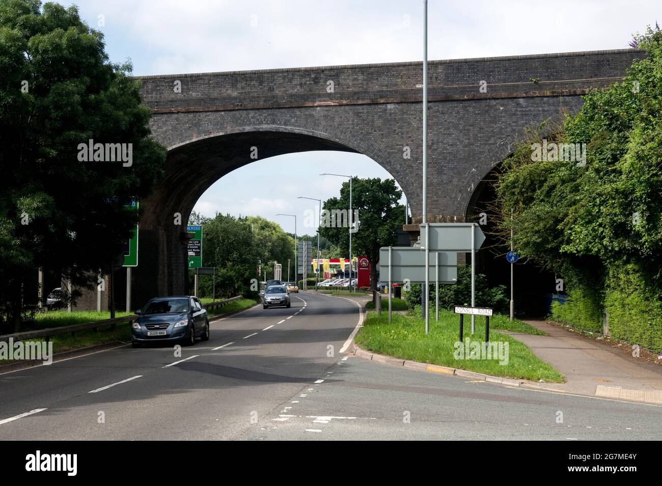 Ancien viaduc Great Central Railway, A426 Leicester Road, Rugby, Warwickshire, Angleterre, ROYAUME-UNI Banque D'Images