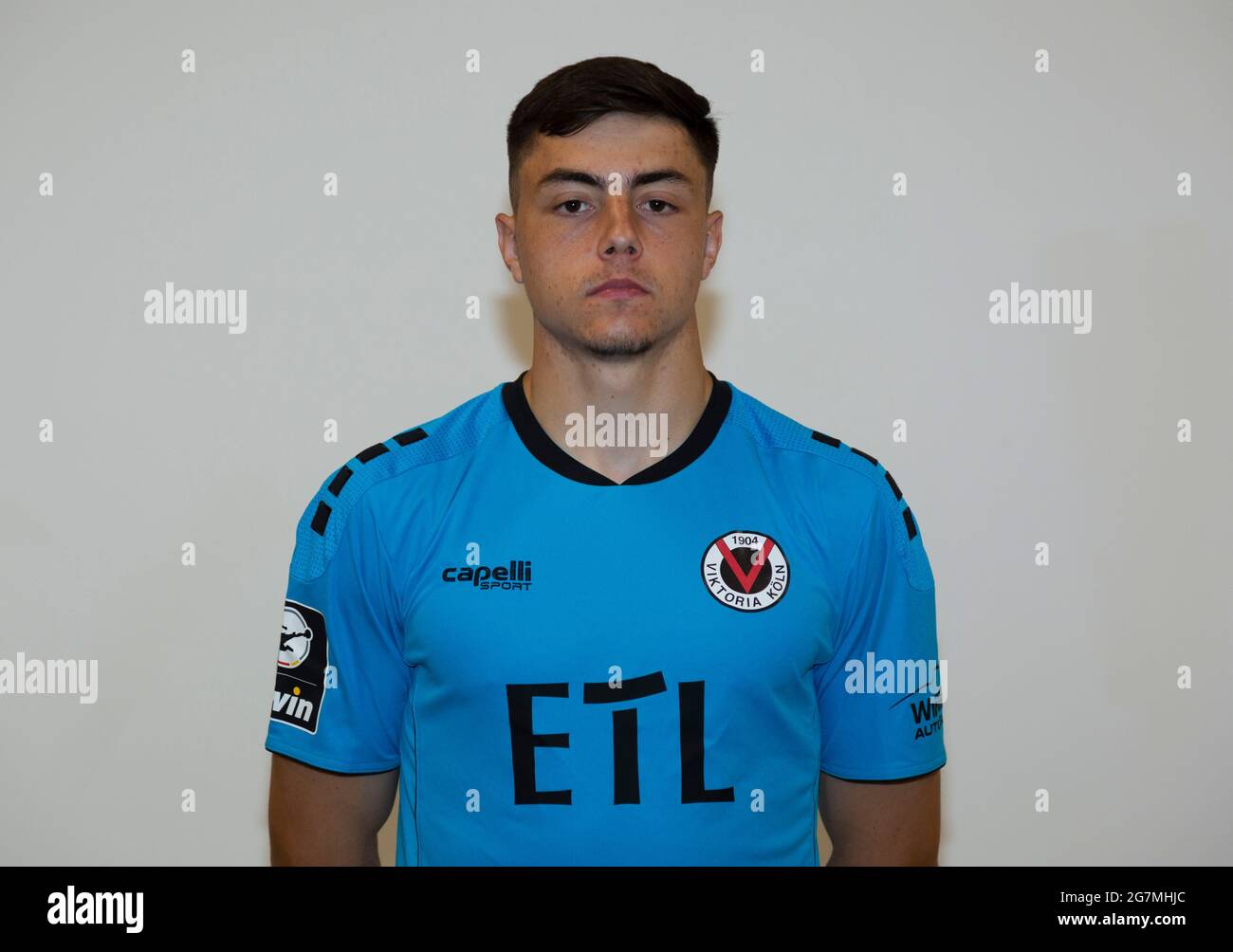 football, 3. Liga, 2021/2022, FC Viktoria Koeln, Sportpark Hoehenberg, présentation de l'équipe à la nouvelle saison de jeu, photo de presse, gardien de but Elias Boerdner Banque D'Images