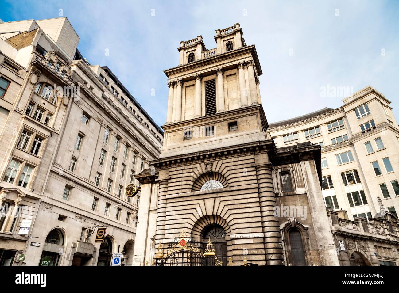 Extérieur de l'église St Mary Woolnoth à Bank, City of London, Royaume-Uni Banque D'Images