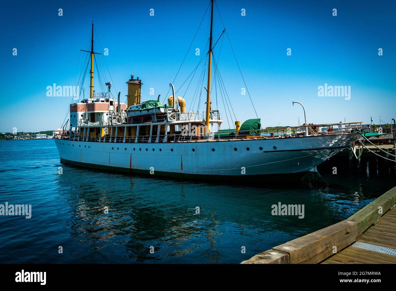 Lieu historique national du Canada S.S. Acadia, le seul navire encore à avoir servi le MRC pendant les deux guerres mondiales. Banque D'Images