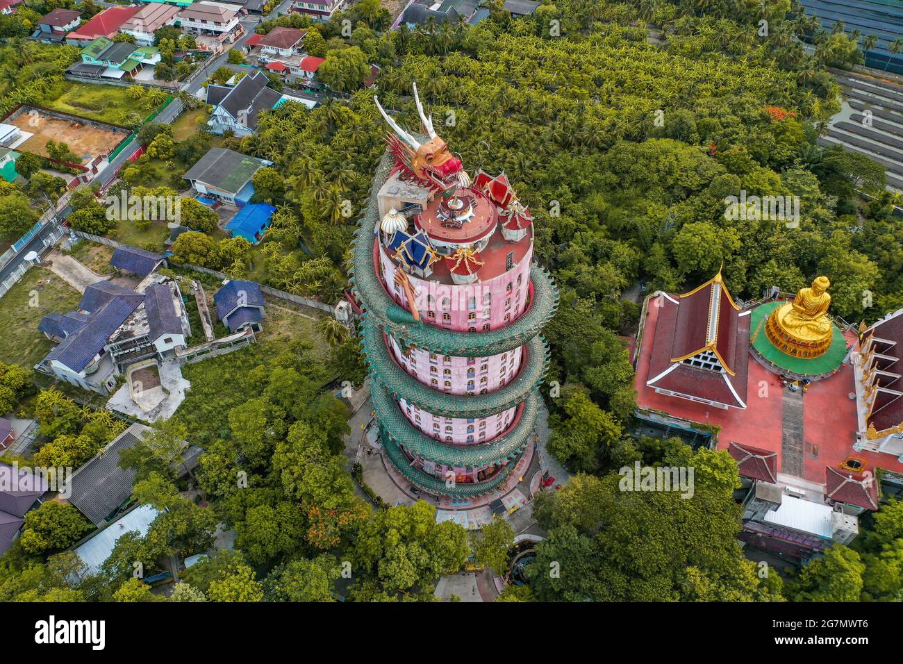 Temple du Dragon Wat Samphran à Nakhon Pathom, Thaïlande, asie du Sud-est Banque D'Images