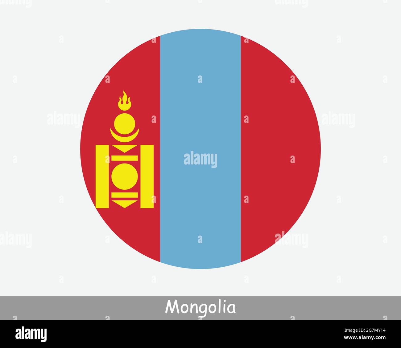 Drapeau circulaire de Mongolie. Icône de bannière de bouton circulaire mongole. Vecteur EPS drapeau mongol Illustration de Vecteur