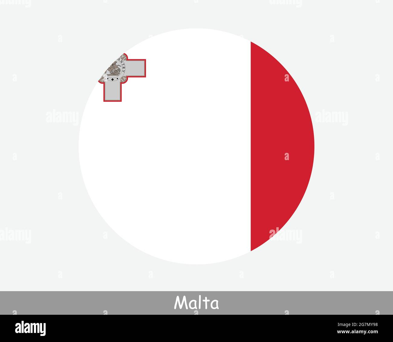 Drapeau circulaire de Malte. Icône de bannière de bouton circulaire maltais. Vecteur EPS Illustration de Vecteur