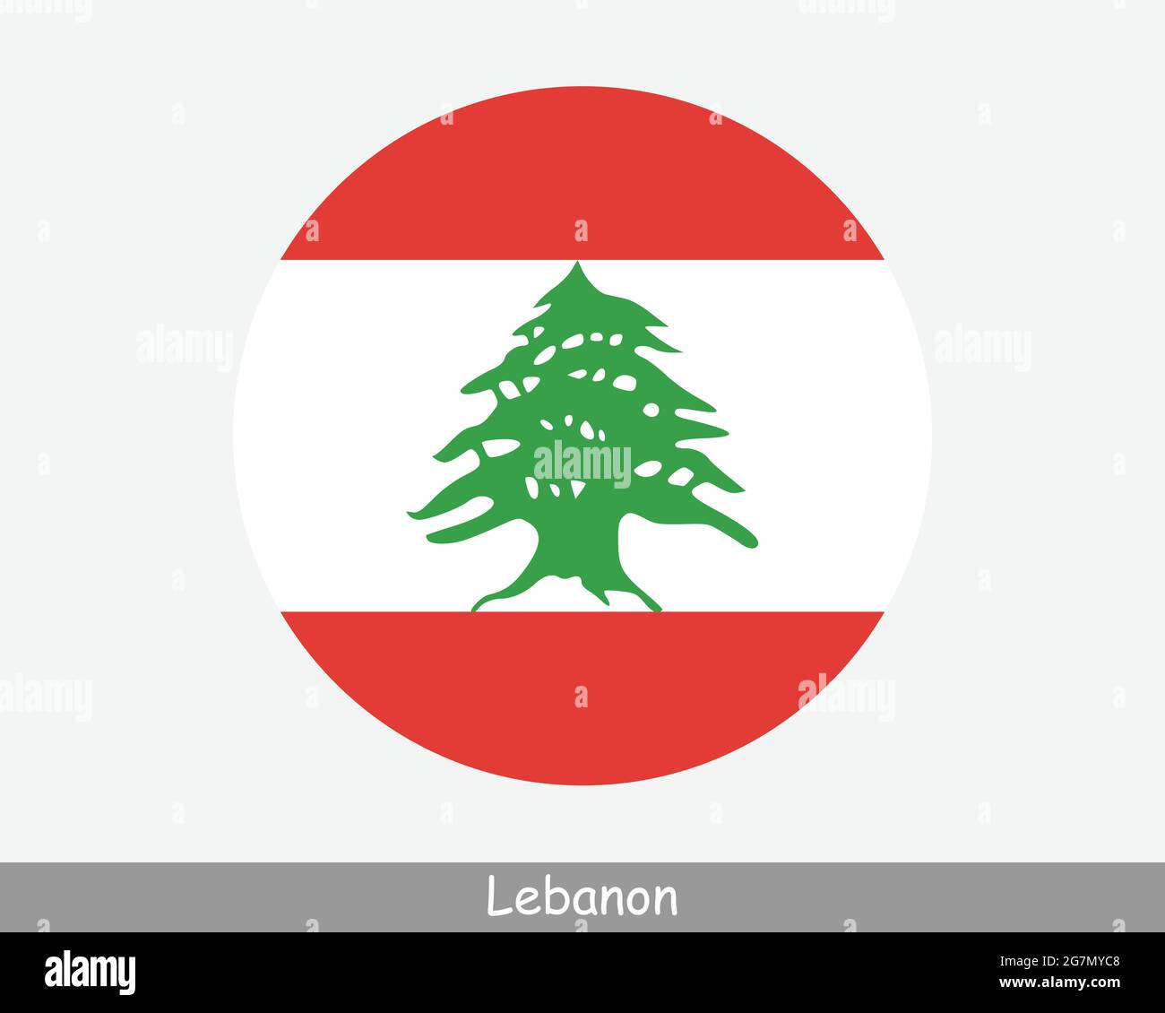 Drapeau circulaire du Liban. Icône de bannière de bouton circulaire libanais. Vecteur EPS Illustration de Vecteur