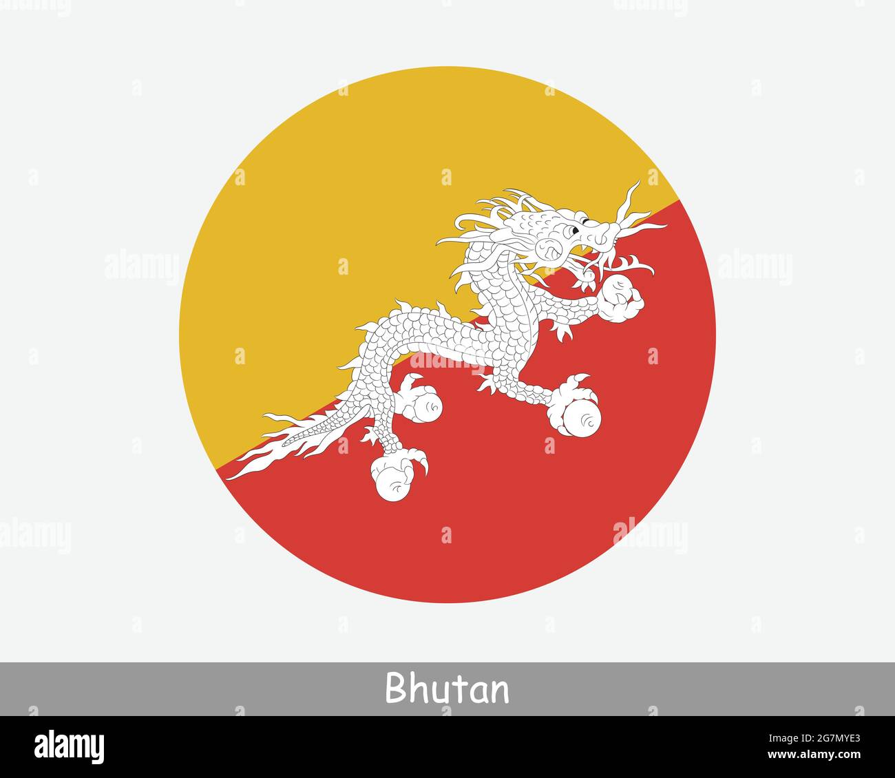 Drapeau circulaire du Bhoutan. Icône Banner bouton circulaire bhoutanais. Vecteur EPS Illustration de Vecteur