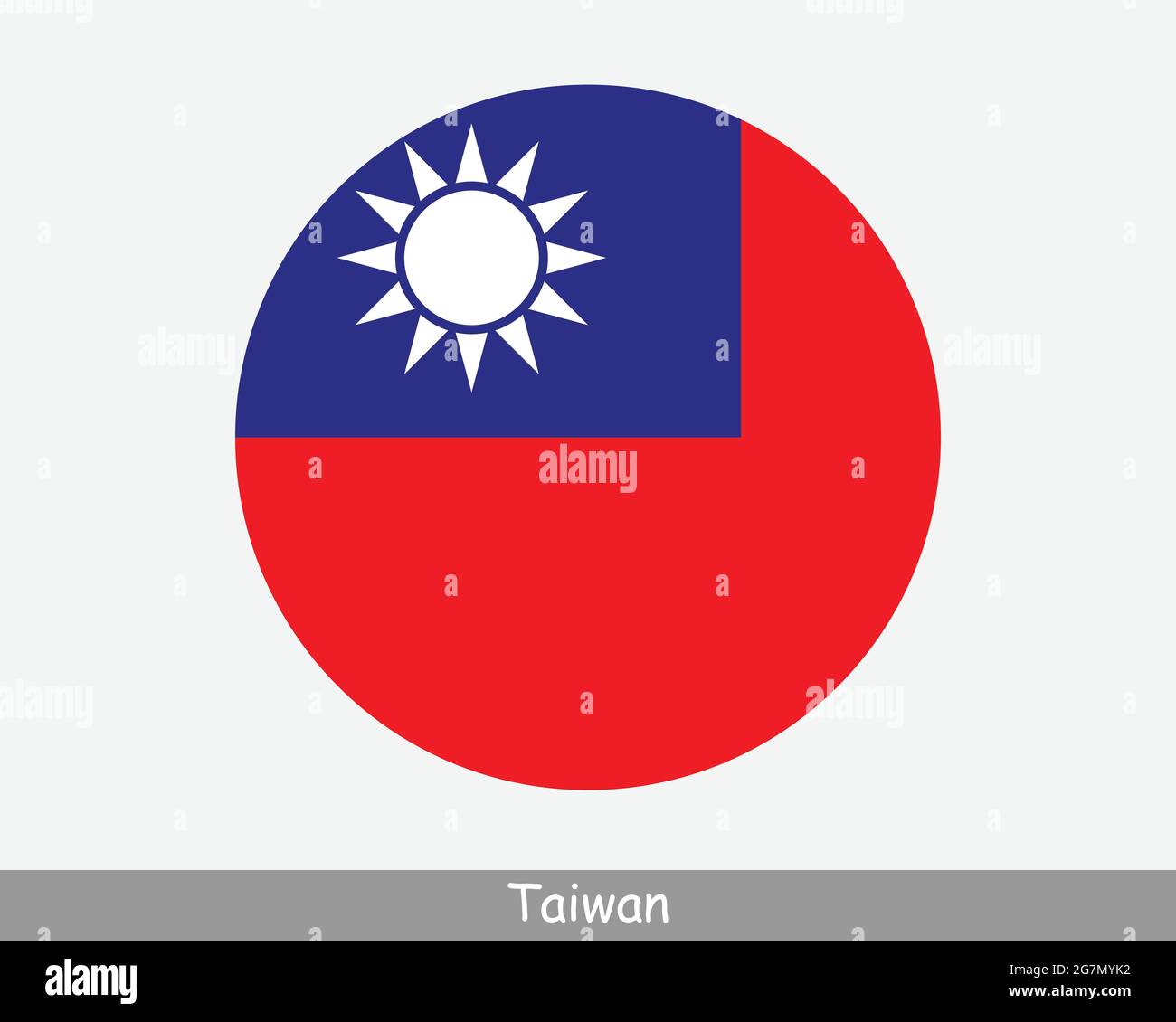 Drapeau circulaire de Taïwan. Icône de bannière de bouton circulaire taïwanais. République de Chine drapeau EPS Vector Illustration de Vecteur