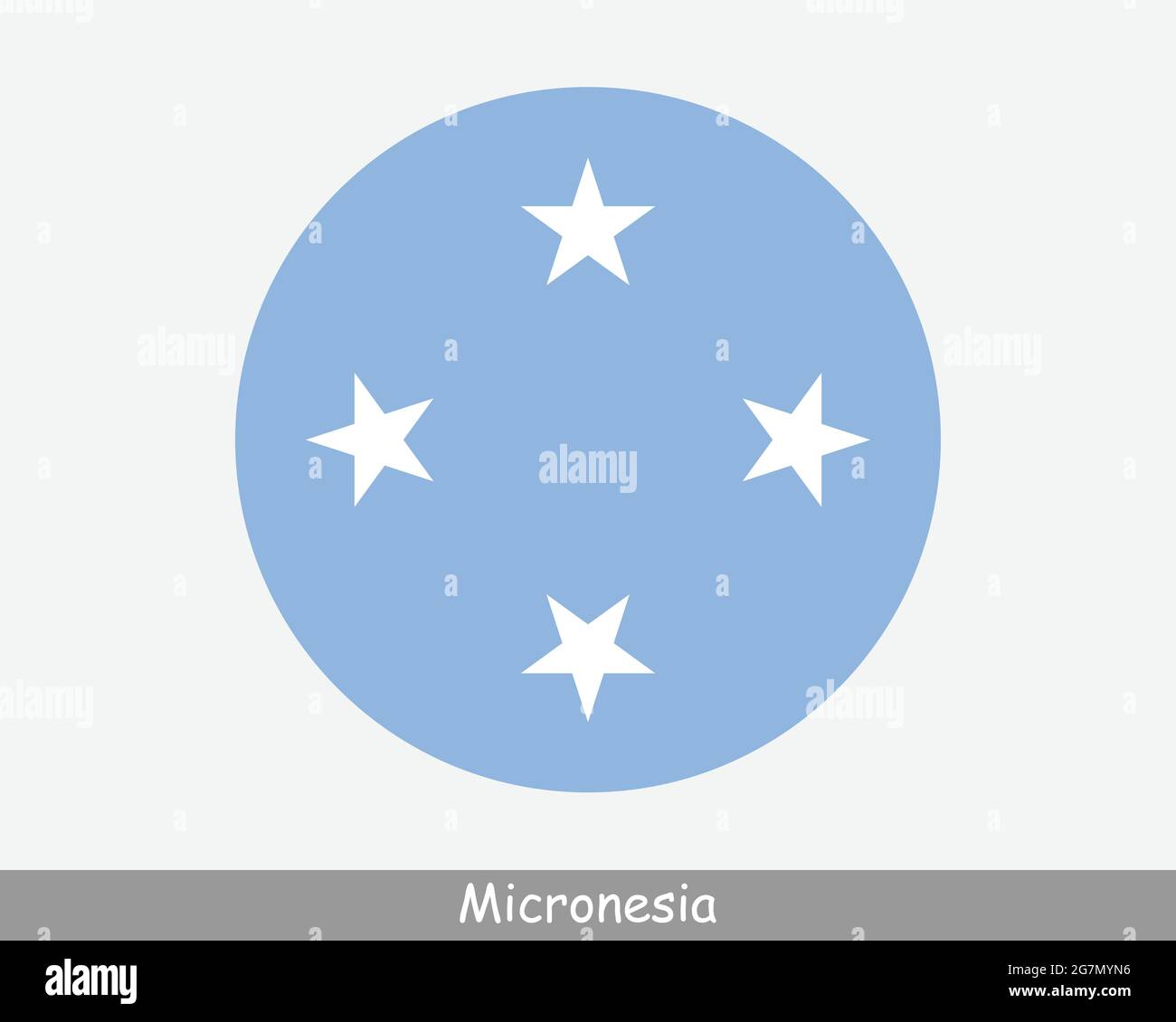 Drapeau rond de Micronésie. Icône de bannière circulaire de bouton Micronésien. États fédérés de Micronésie EPS Vector Illustration de Vecteur