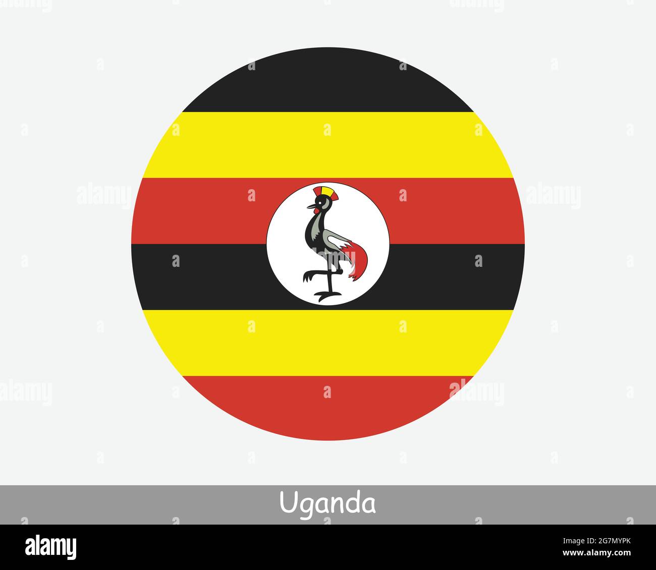 Drapeau circulaire ougandais. Icône de bannière de bouton circulaire ougandais. Vecteur EPS Illustration de Vecteur