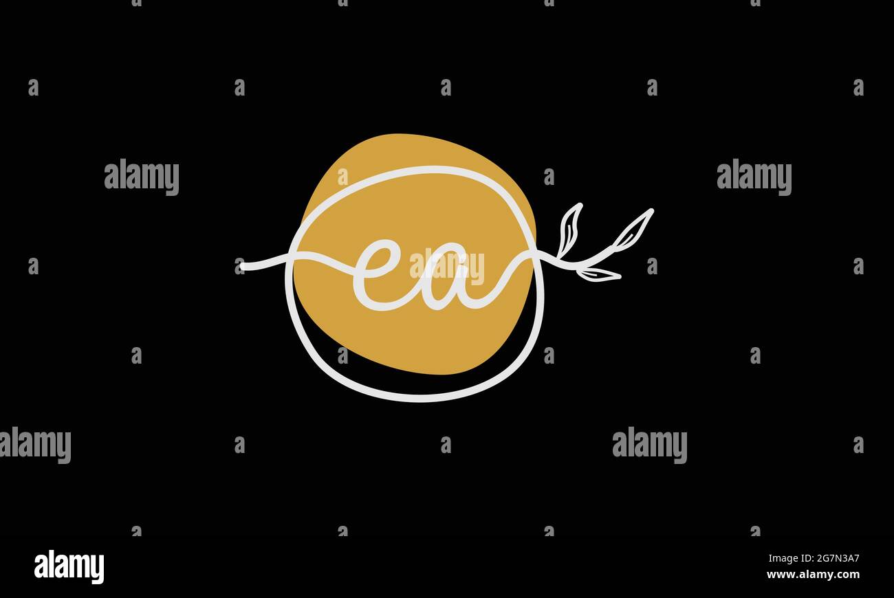 Lettre AE ou EA boho style logo botanique dans le design plat minimaliste Illustration de Vecteur