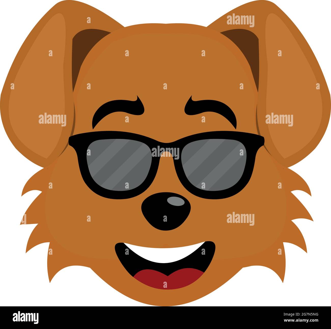 Illustration d'émoticône vectoriel du visage d'un joli chien de dessin  animé avec des lunettes de soleil Image Vectorielle Stock - Alamy