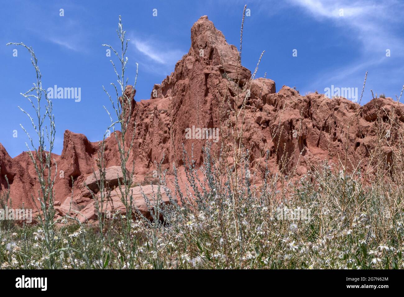 Skazka (Fairytale) Canyon, près de la partie sud du lac Issyk-Kul, Kirghizistan Banque D'Images