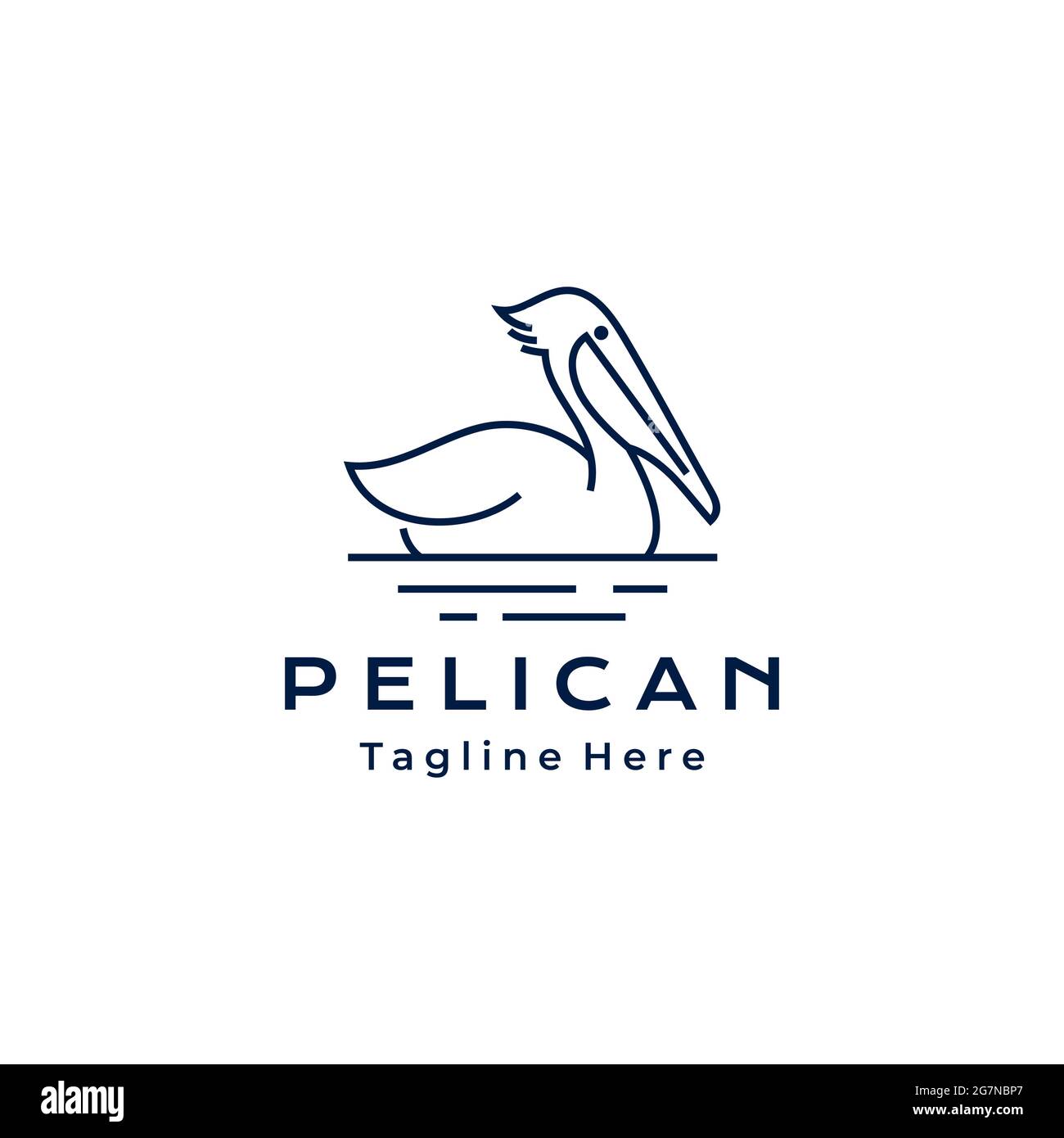 Dessin au trait Pelican Bird logo design vector illustration modèle Illustration de Vecteur