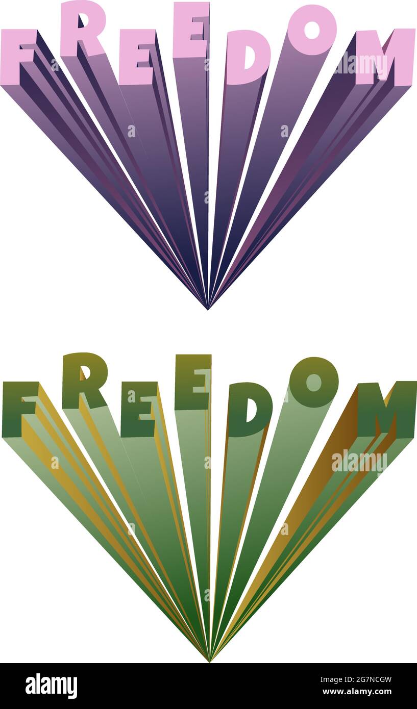 lettres de liberté avec dégradé pour votre conception Illustration de Vecteur