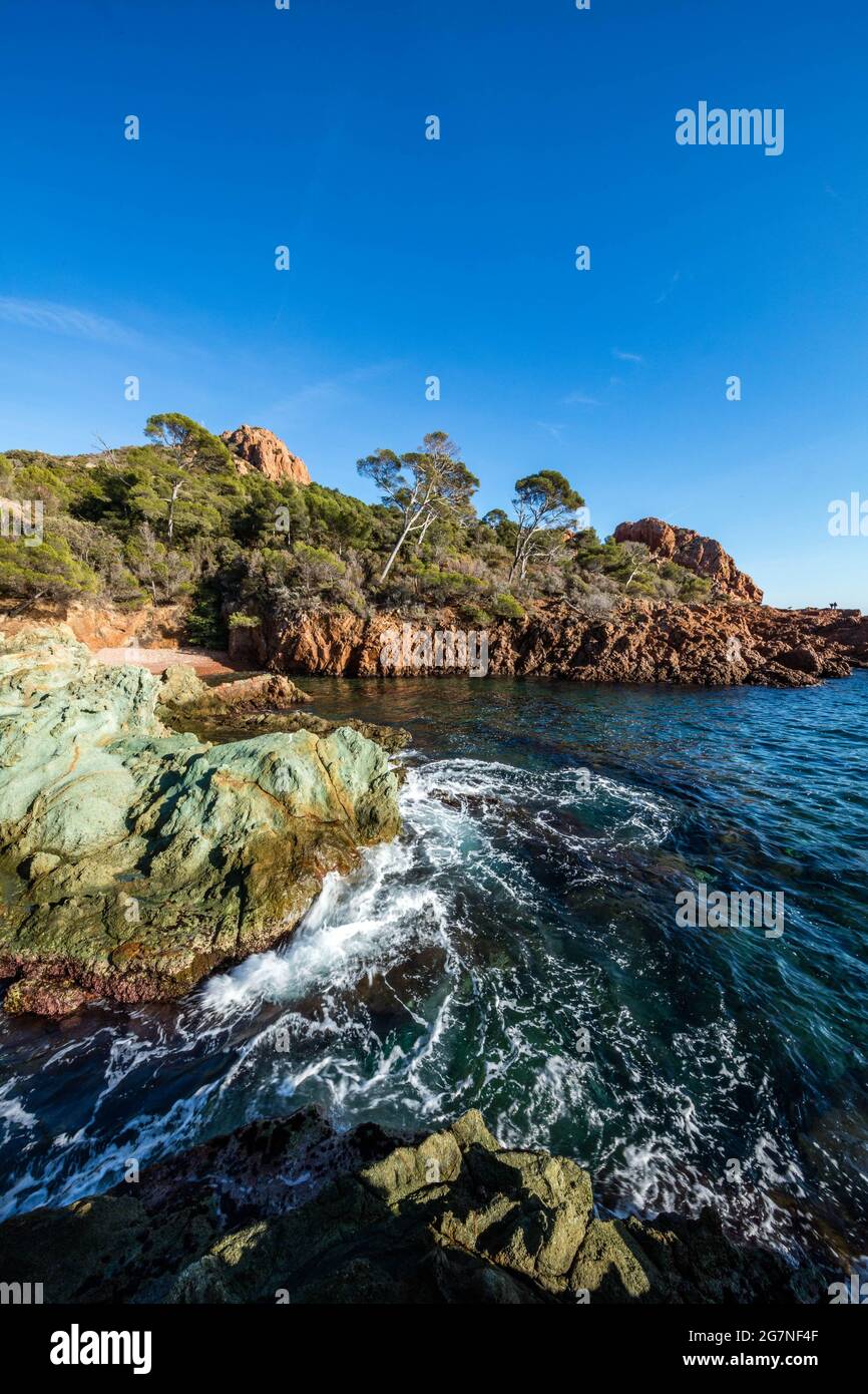 FRANCE, VAR (83) ESTEREL, CAP DRAMONT Banque D'Images