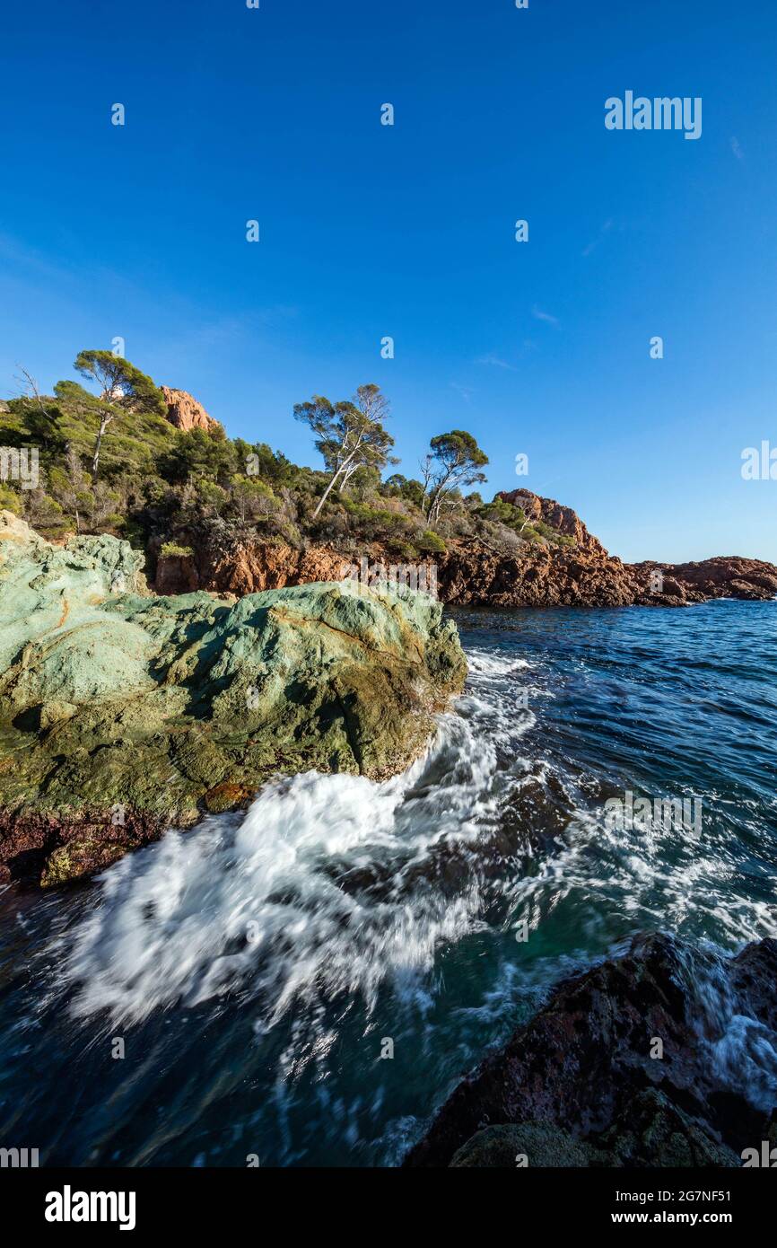 FRANCE, VAR (83) ESTEREL, CAP DRAMONT Banque D'Images