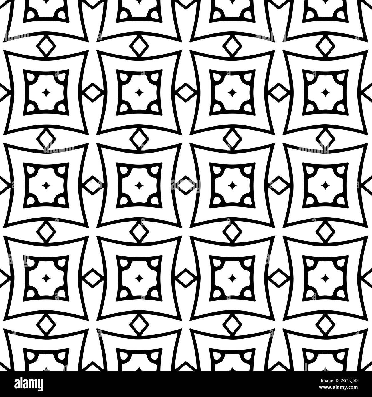 Motif noir et blanc sans couture. Éléments blancs conservés pour changer facilement la couleur de l'intérieur des motifs noirs. Illustration de Vecteur