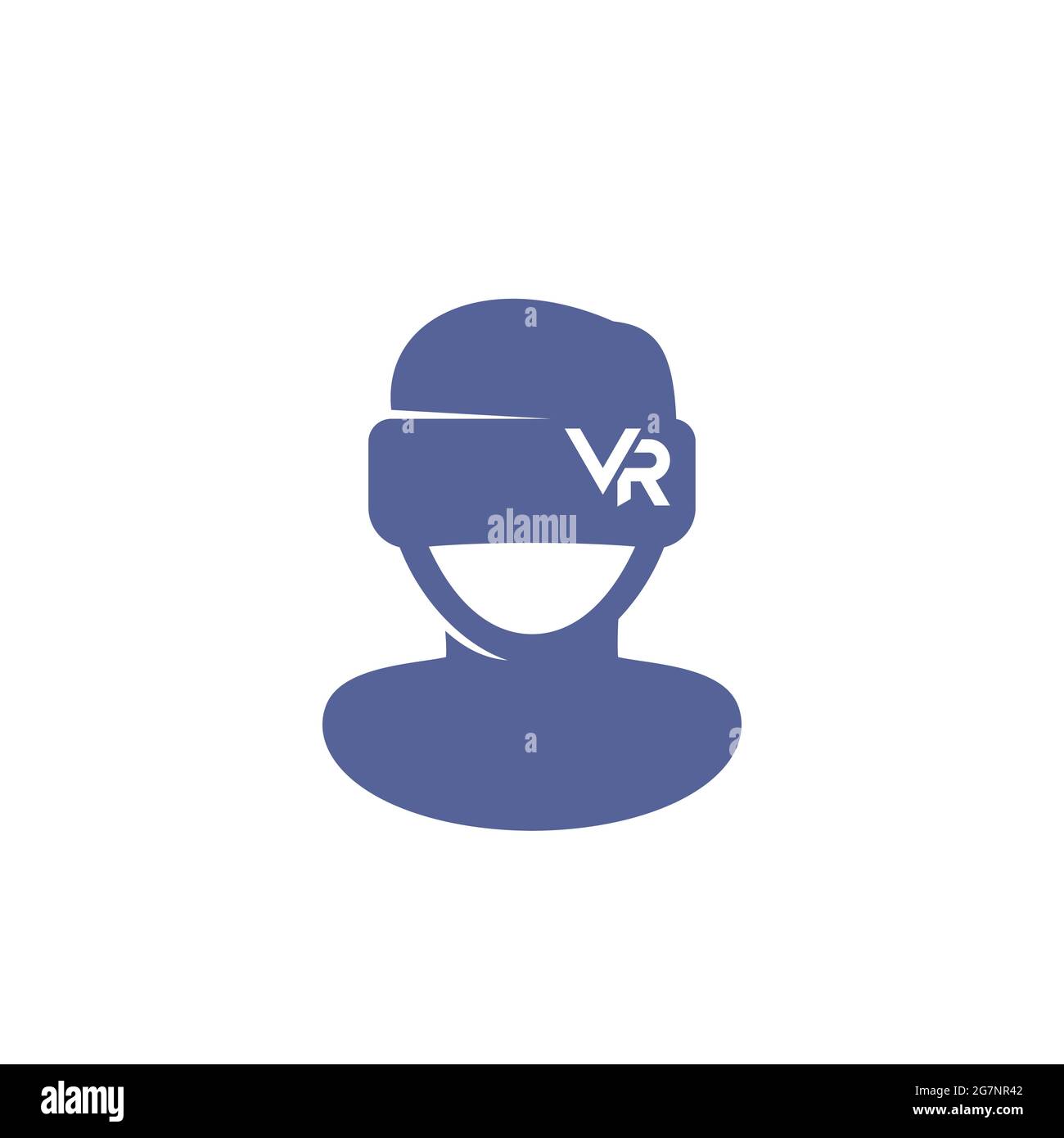 Icône casque VR, homme dans des lunettes de réalité virtuelle Illustration de Vecteur