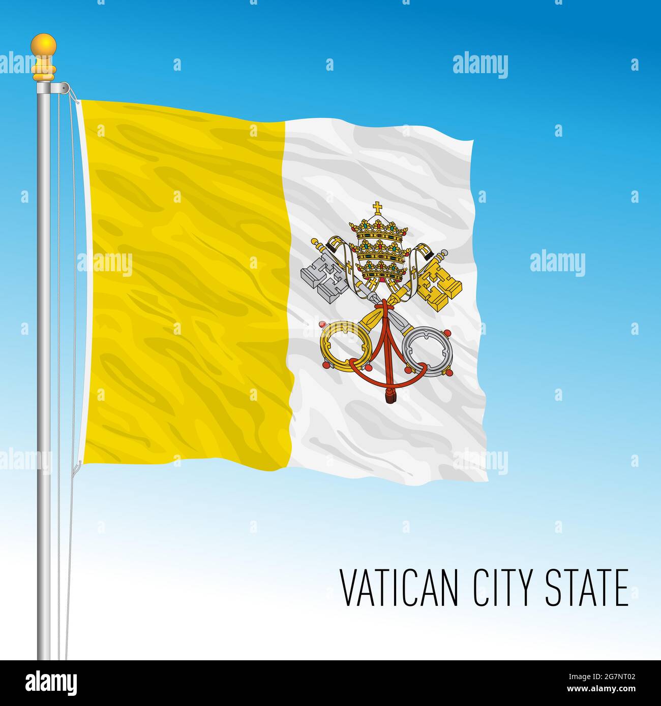 Drapeau national officiel du Vatican Saint-Siège, Rome, Italie, illustration vectorielle Illustration de Vecteur