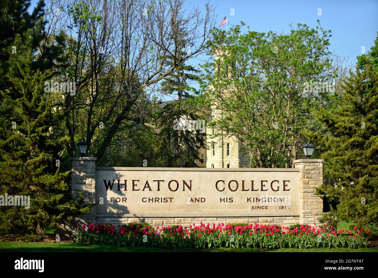 Wheaton, Illinois, États-Unis. Le Wheaton College est un collège chrétien d'arts libéraux et une école d'études supérieures. Banque D'Images