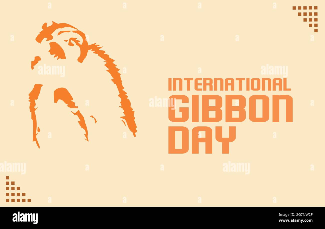 Modèle de vecteur international Gibbon Day Illustration de Vecteur