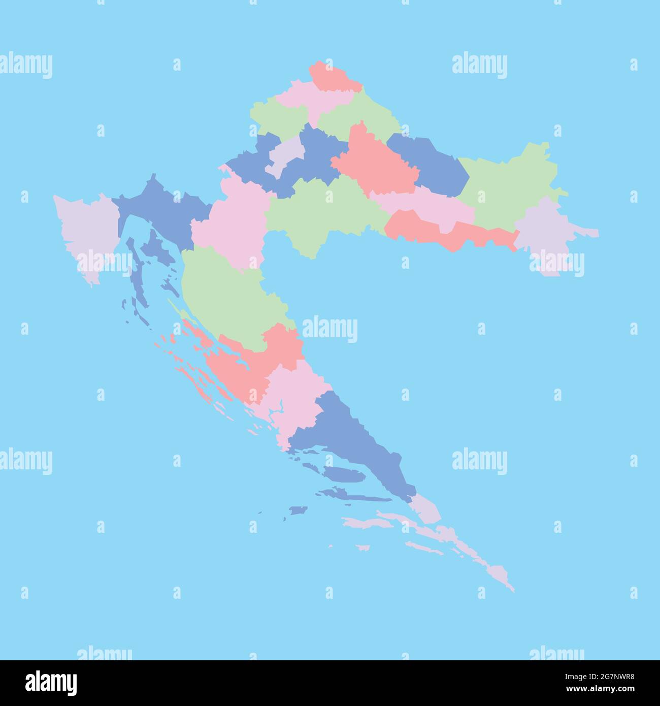 Carte vectorielle de la Croatie pour étudier le monde Illustration de Vecteur