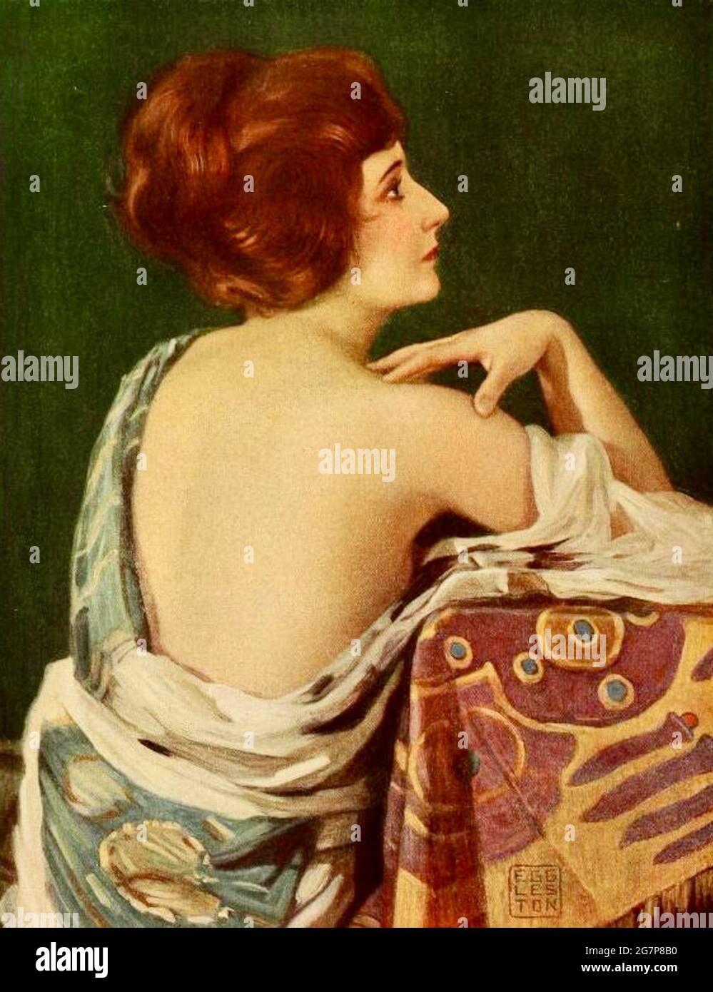 L'actrice Ruth Stonehouse peinte par Benjamin Eggleston (1867-1937) à partir d'une photo d'Edwin Bower Hesser Banque D'Images