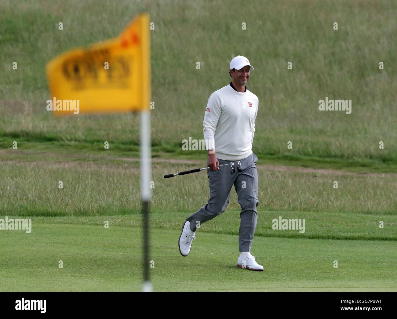 Kent, Royaume-Uni.15 juillet 2021; Royal St Georges Golf Club, Sandwich, Kent, Angleterre; The Open Championship Golf Tour, Round 1; Adam Scott (AUS) au 11ème trou Credit: Action plus Sports Images/Alay Live News Banque D'Images