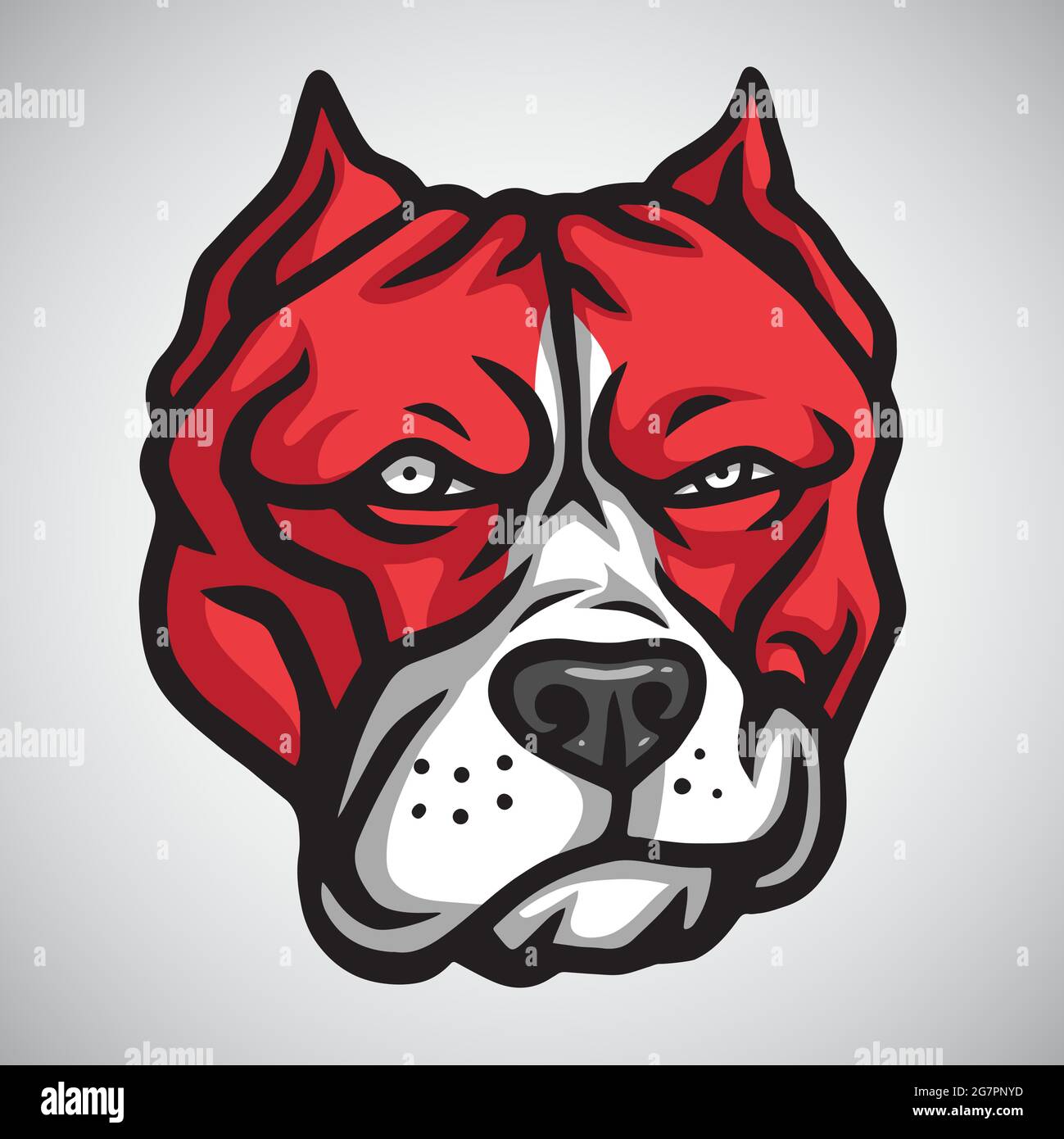 Mascotte de Pitbull rouge. Modèle de logo Vector Illustration de Vecteur