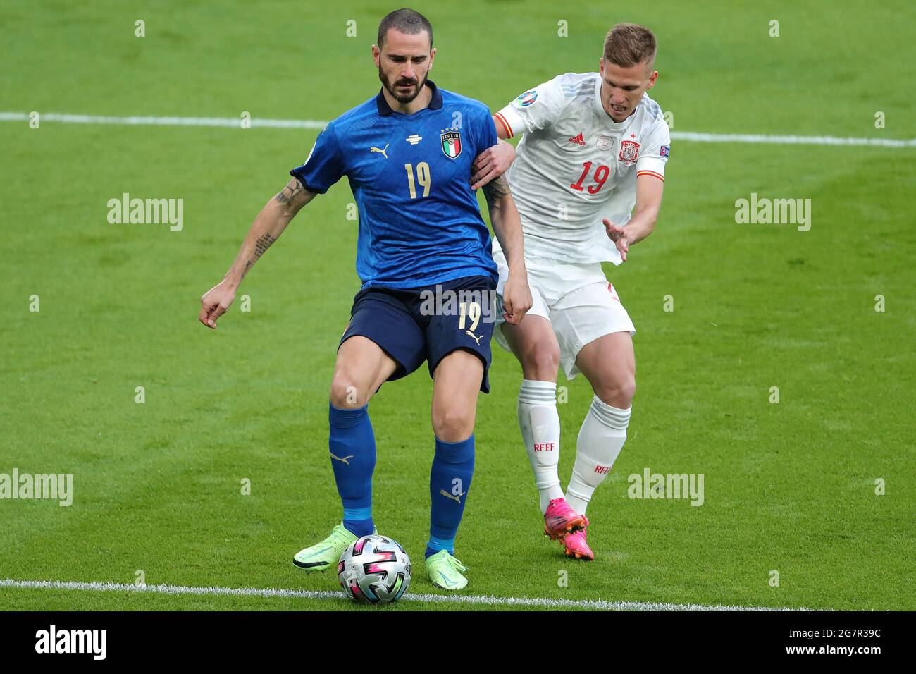 LEONARDO BONUCCI, DANI OLMO, ITALIE V ESPAGNE, 2021 Banque D'Images