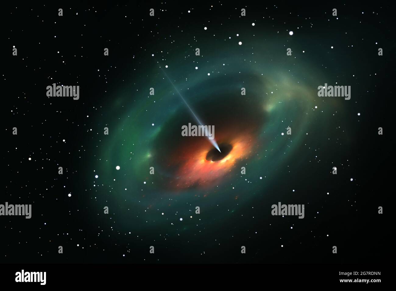 Trou noir dans l'espace profond, illustration 3d Banque D'Images