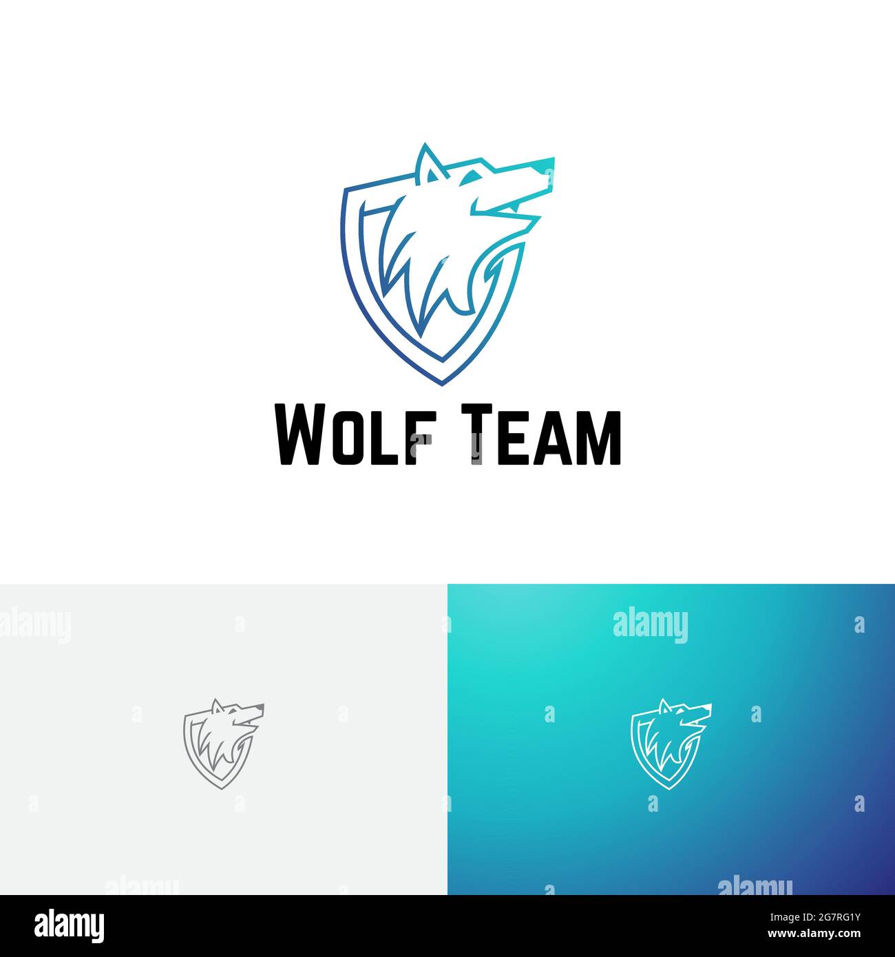 Logo de l'équipe Esport du jeu Wild Wolf Head Shield Illustration de Vecteur