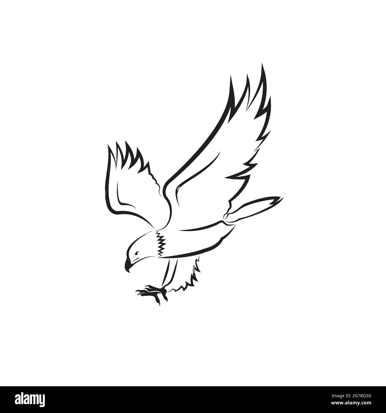 Vecteur d'un motif aigle sur fond blanc. Oiseau. Animaux sauvages. Illustration vectorielle superposée facile à modifier. Illustration de Vecteur