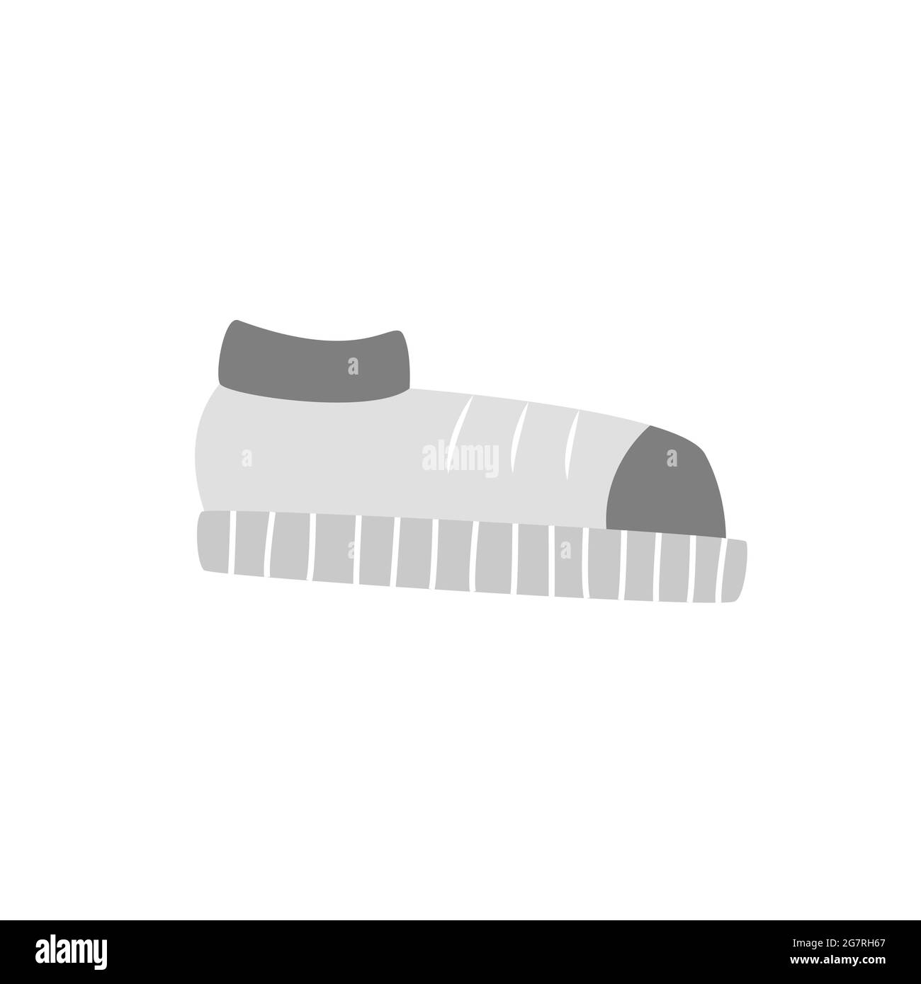 Baskets simples et isolées plates, coloris gris clair. Photo de chaussures pour les manuels, l'alphabet, le jeu de société pour enfants. Elément, objet, clipart Illustration de Vecteur
