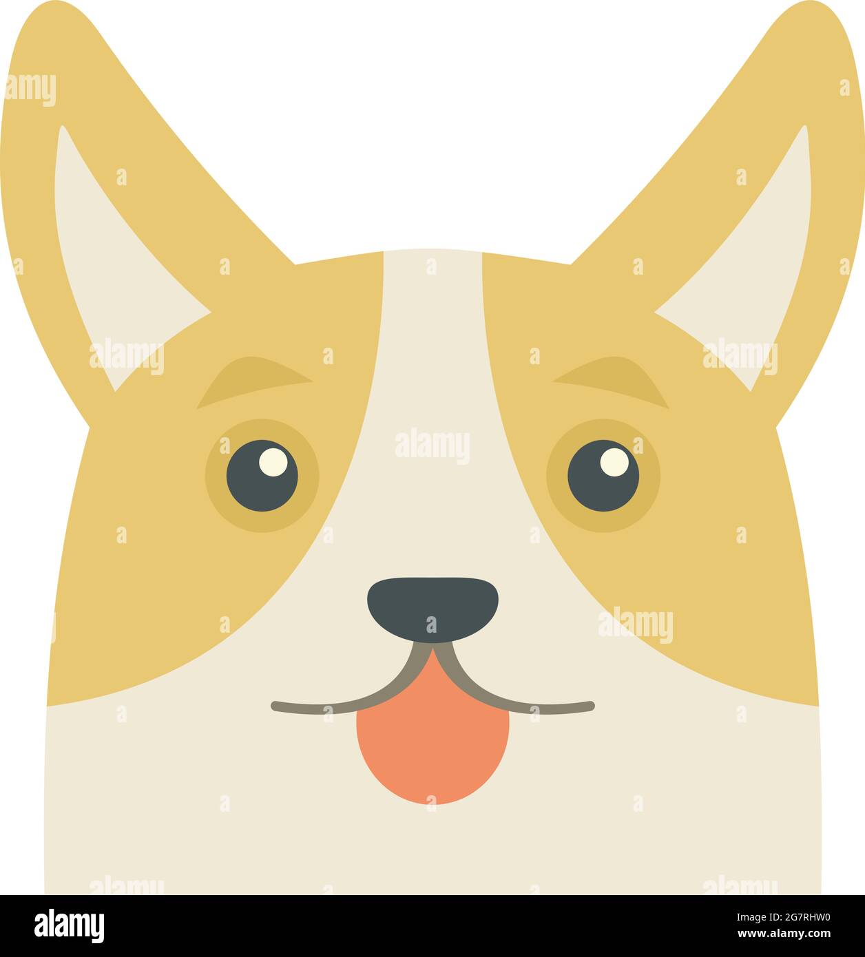 Adorable icône de chien corgi. Illustration plate de l'icône de vecteur de chien de corgi isolé sur fond blanc Illustration de Vecteur