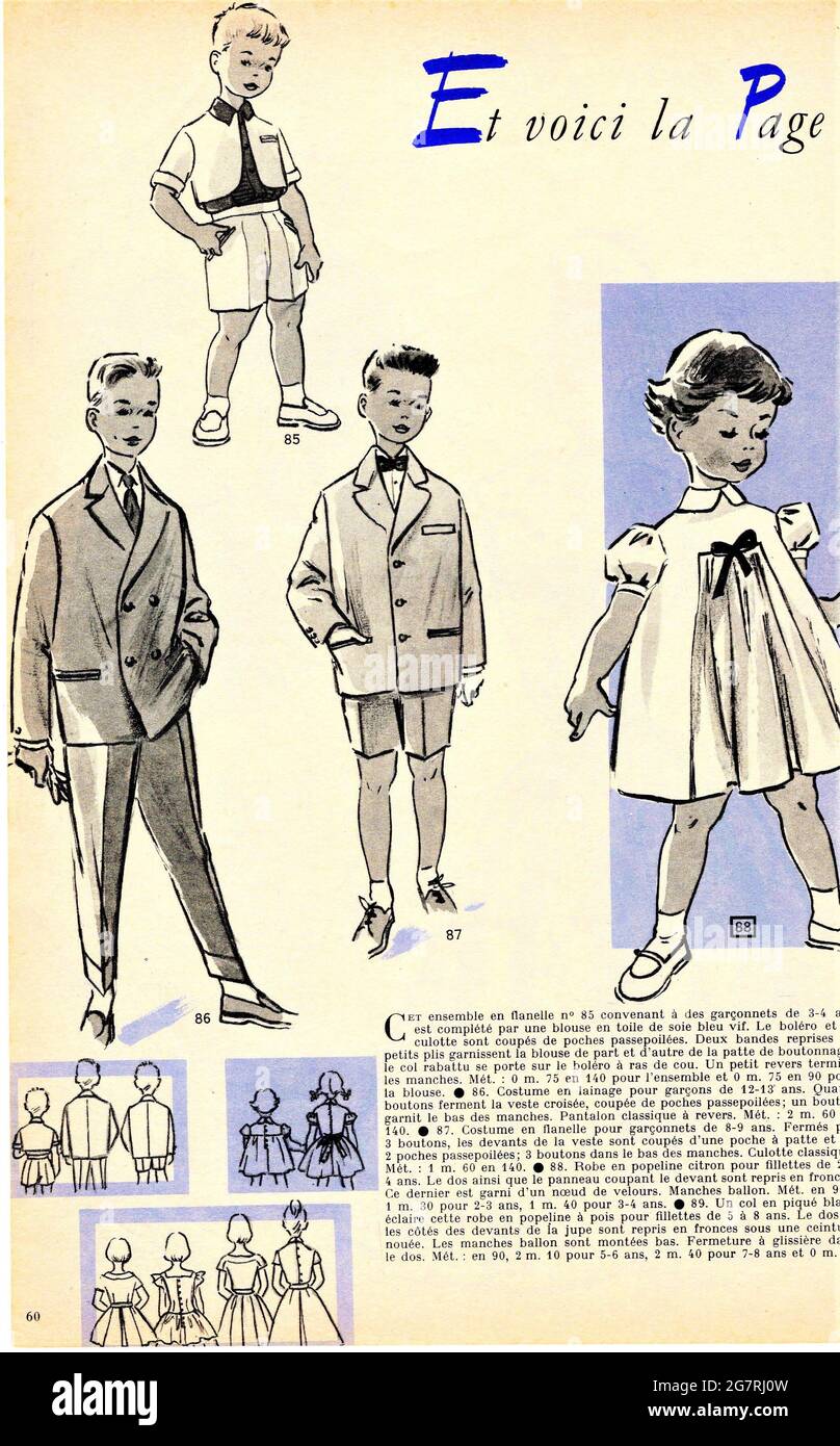 Vêtements vintage pour enfants Banque D'Images