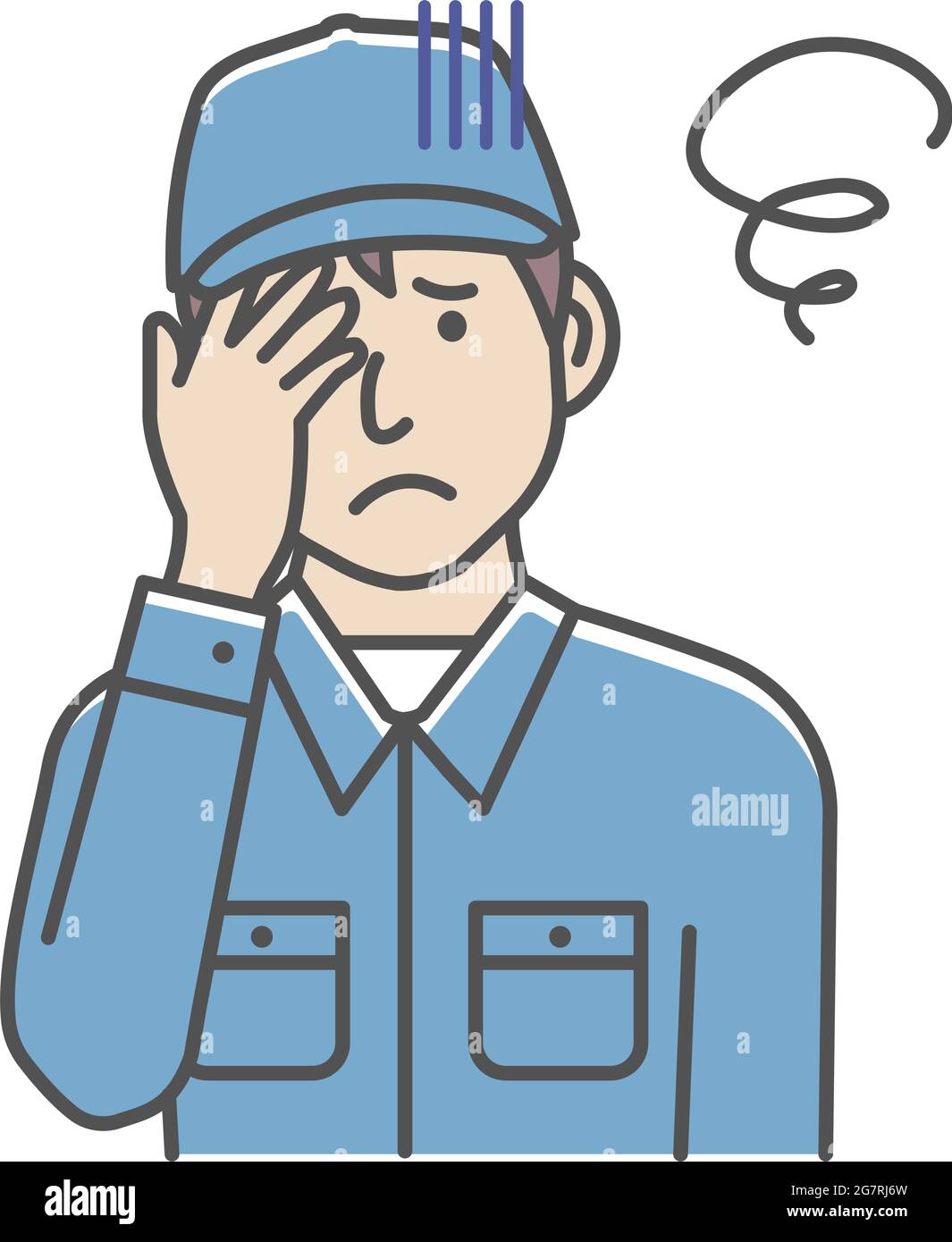 Illustration du geste du travailleur du col bleu pour homme | troubles, dépression Illustration de Vecteur