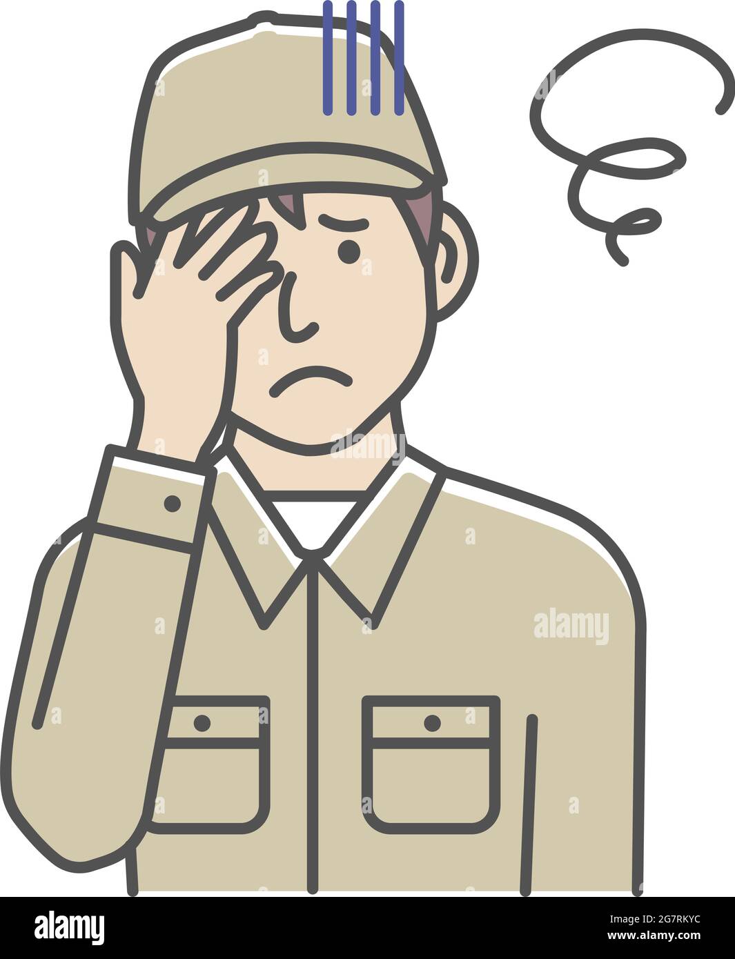 Illustration du geste du travailleur du col bleu pour homme | troubles, dépression Illustration de Vecteur