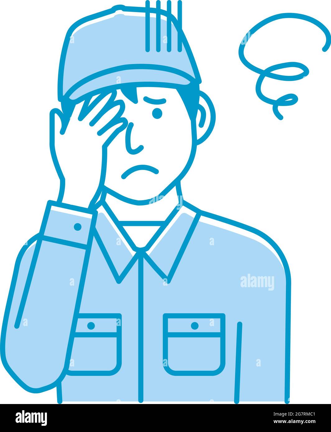 Illustration du geste du travailleur du col bleu pour homme | troubles, dépression Illustration de Vecteur