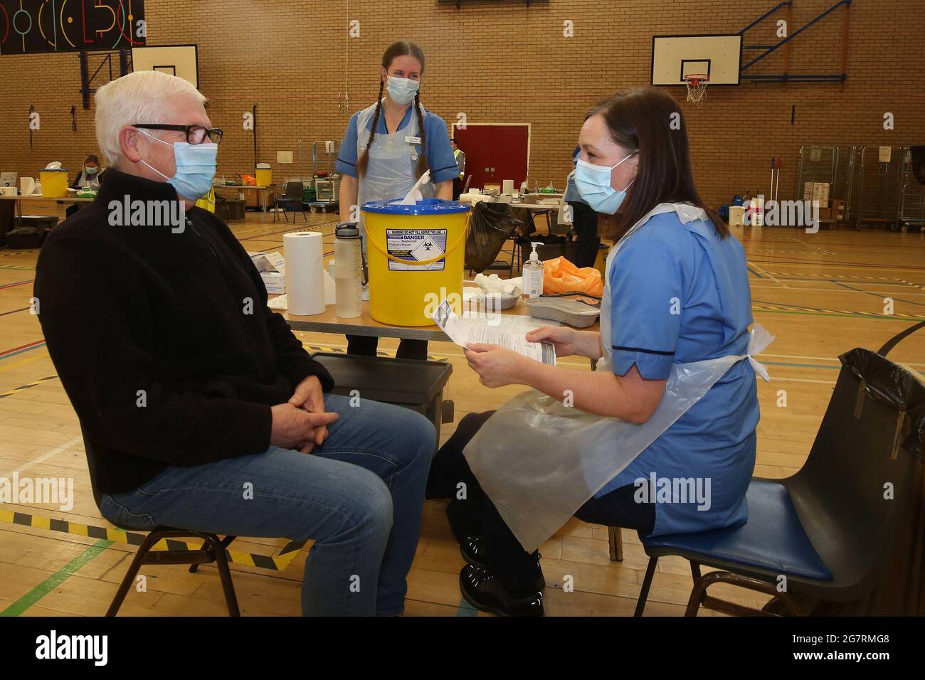 Ayr, Ayrshire, Écosse, Royaume-Uni. 1er février 2021. Ayrshire & Arran NHS commence le déploiement de la vaccination de masse au centre de loisirs Citadel d'Ayr. Les centres de vaccination de masse ouverts aujourd'hui pour les personnes âgées de 65-79 à 65 ans d'Ayrshire 79 seront invités à venir pour leur vaccin COVID-19 en février dans le cadre du programme local de vaccination de masse d'Ayrshire et d'Arrans. Photos de la Citadelle d'Ayr Banque D'Images