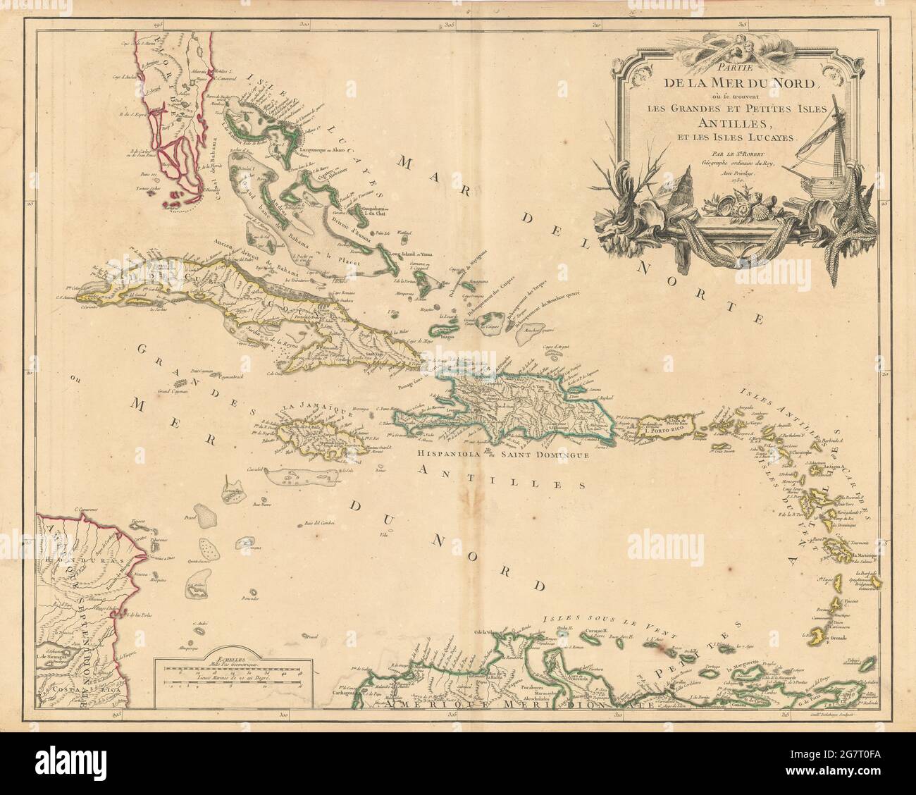 Carte caraibes du 18ème siècle Banque de photographies et d’images à ...