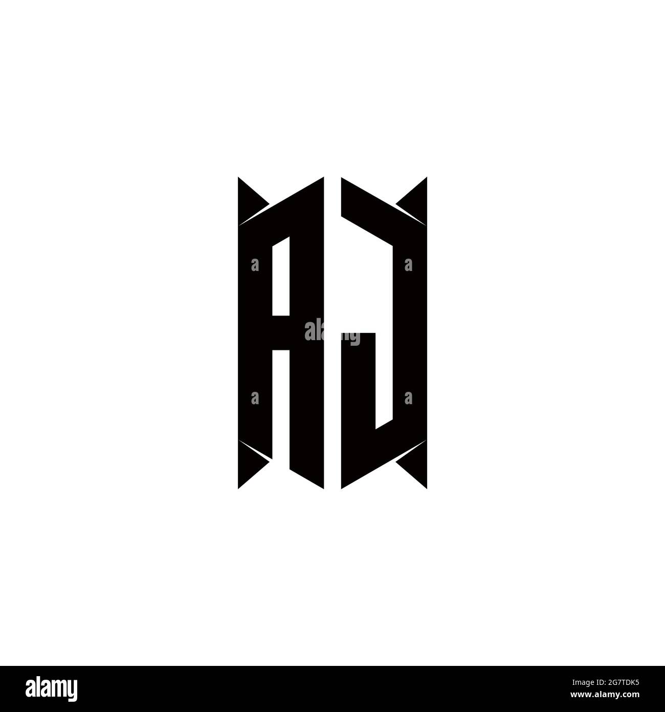 AJ logo monogramme avec motif de forme de bouclier modèle vectoriel icône moderne Illustration de Vecteur