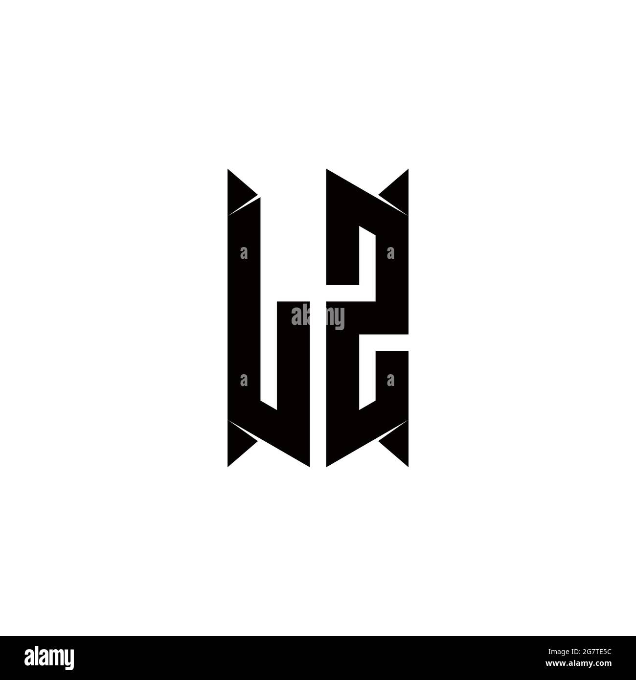 Logo LZ monogramme avec forme de bouclier conceptions modèle vecteur icône moderne Illustration de Vecteur