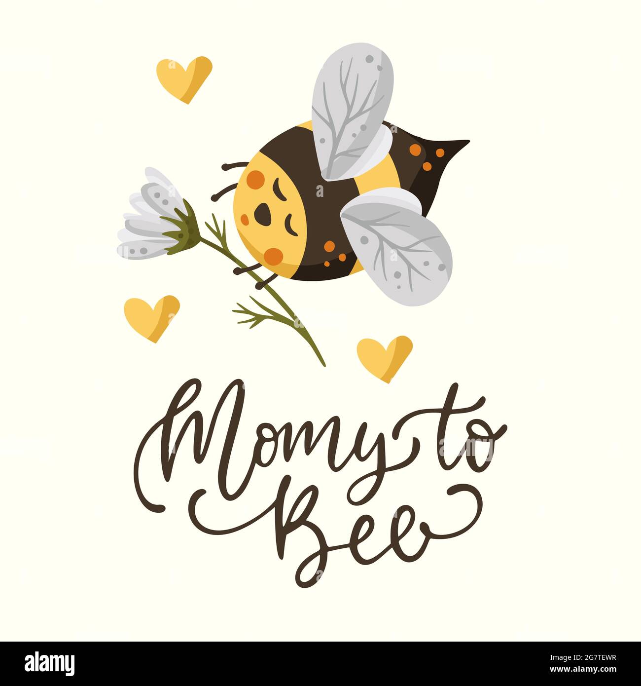 Mignon Dessin D Illustration D Abeille Avec Lettering Citation Drole Maman D Etre Carte De Voeux A L Animal D Amour Bourdon Au Miel Image Vectorielle Stock Alamy
