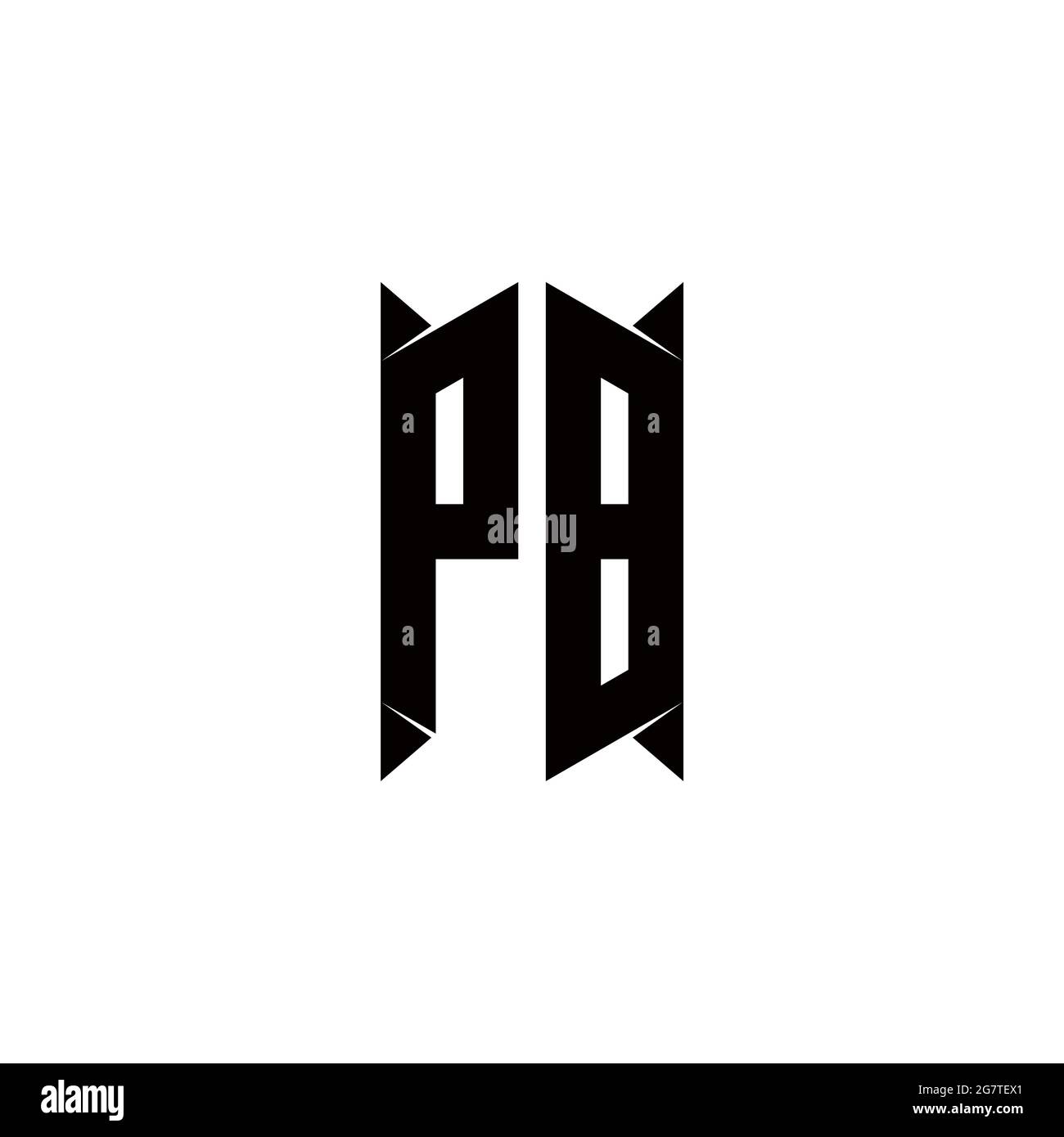 PB logo monogramme avec forme de bouclier conceptions modèle vecteur icône moderne Illustration de Vecteur