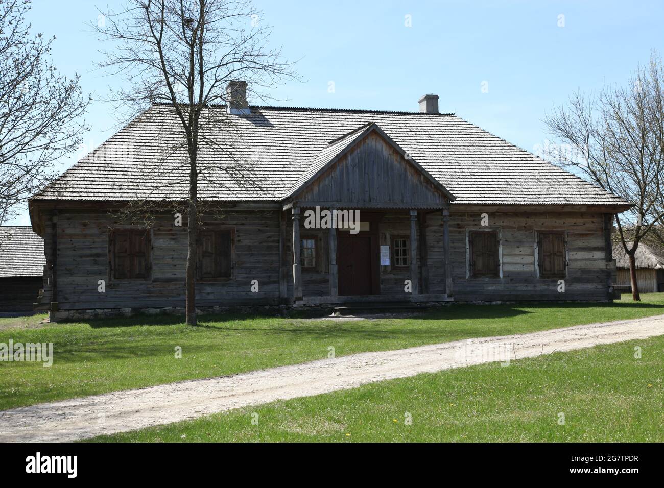 Ancienne maison de campagne, musée en plein air à Tokarnia, Tokarnia, swietokrzyskie, Pologne, architecture rurale, Banque D'Images
