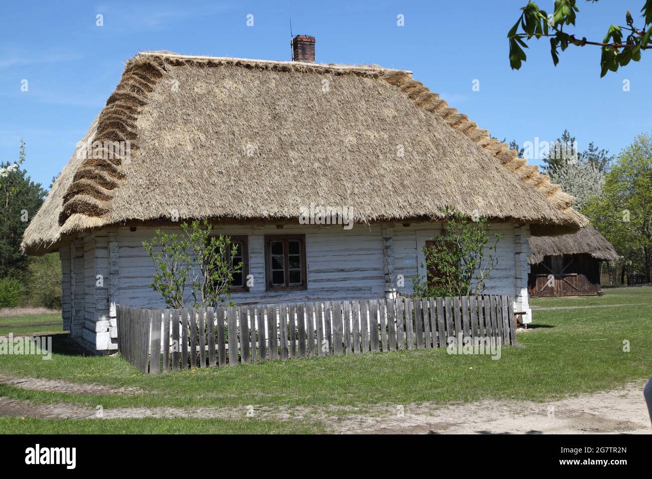 Ancienne maison de campagne, musée en plein air à Tokarnia, Tokarnia, swietokrzyskie, Pologne, architecture rurale, Banque D'Images